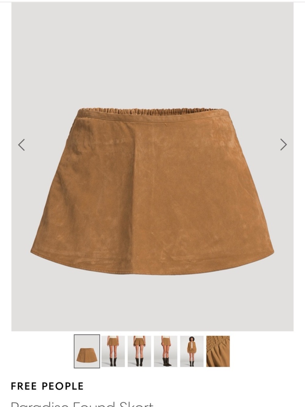 Free People Camel Suede Circle Mini Skirt